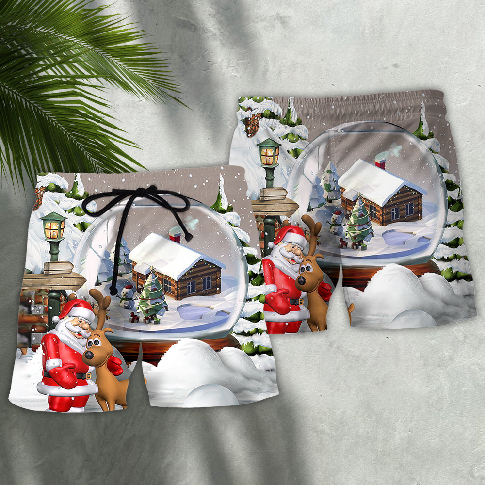 Christmas Santa Giving Joy Night Art – Beach Short