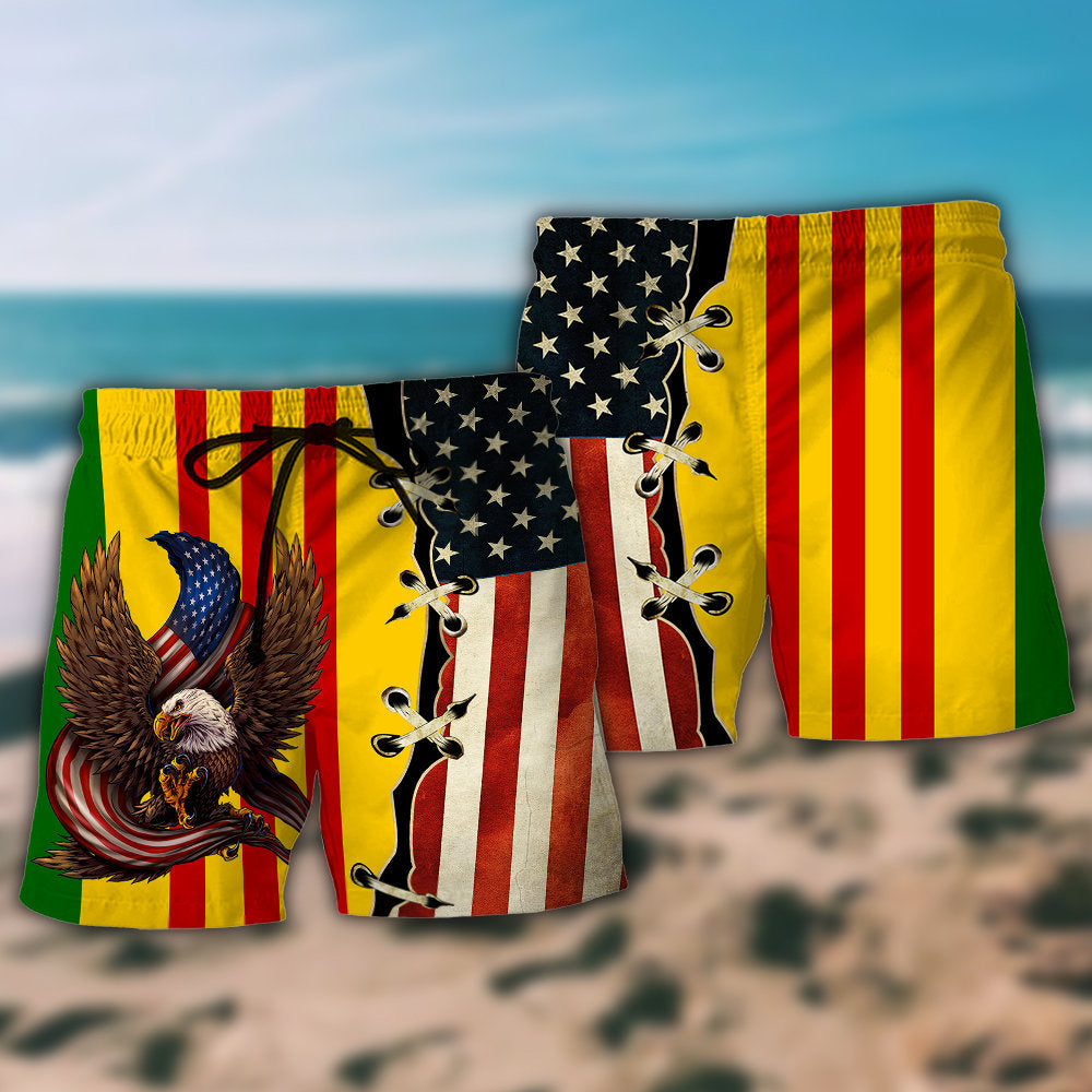 Vietnam Veteran Eagle Proud Tribute – Beach Short