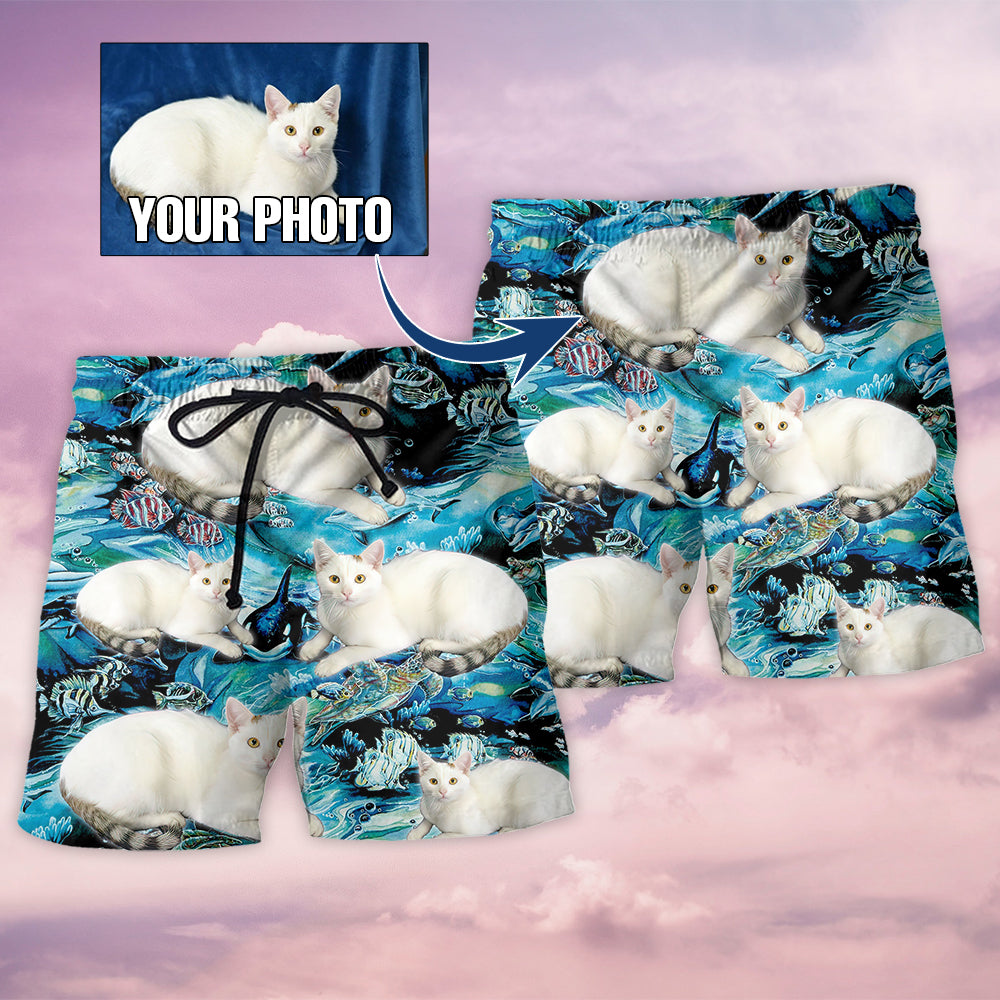 Cat Lover Various Style Custom Photo - Beach Short