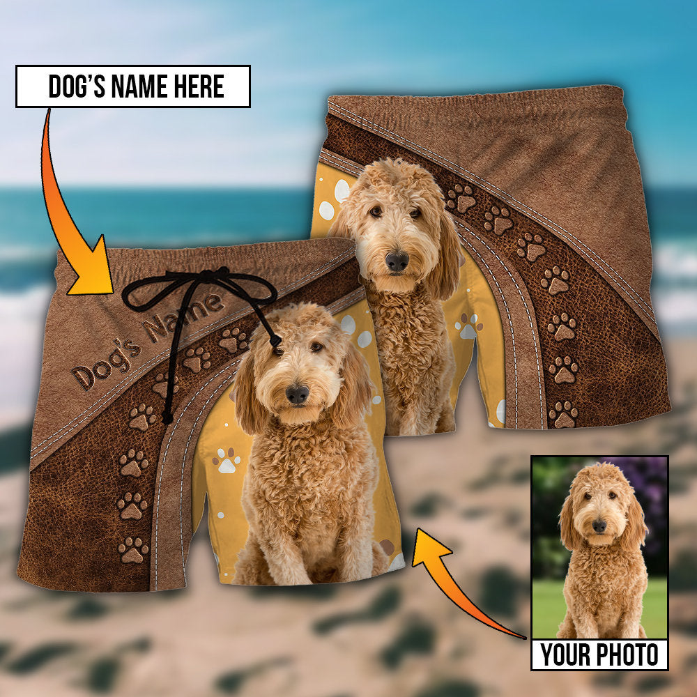 Dog Paw Various Leather Style Custom Photo Personalized - Beach Short