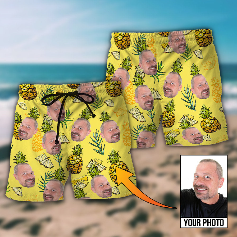 Face Custom Photo Aloha Pineapple – Beach Short