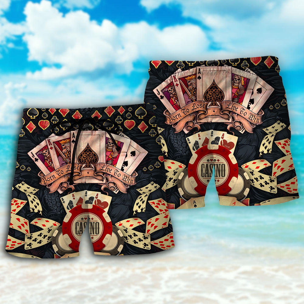 Poker Born To Lose Live To Win Art – Beach Short