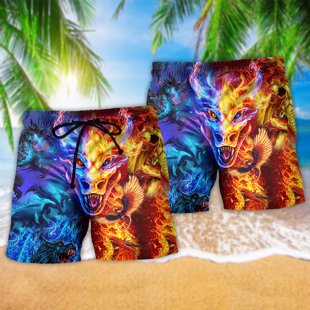Dragon Life Fire And Water Art – Beach Short