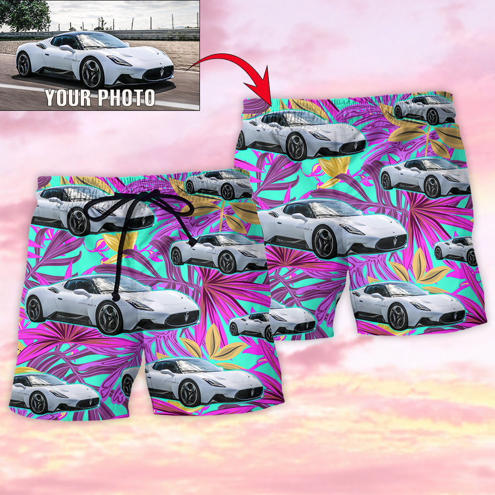 Car Tropical Various Style Custom Photo – Beach Short