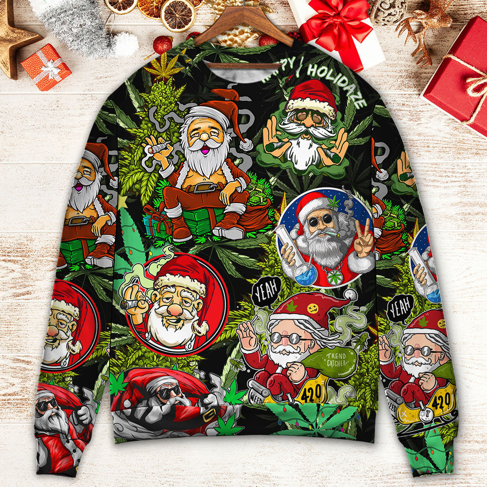 Christmas Hippie Santa Peace Style – Sweater - Ugly Christmas Sweater