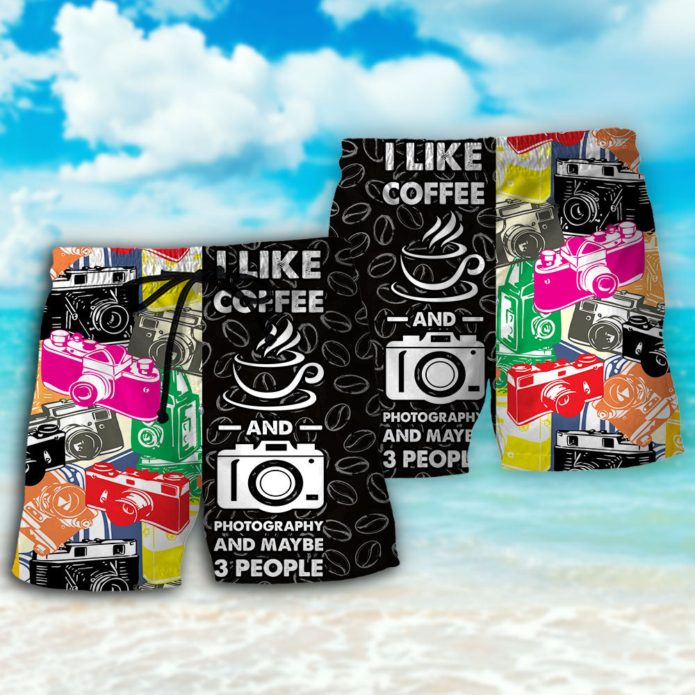 Coffee I Like Coffee And Photography - Beach Short - Owls Matrix LTD