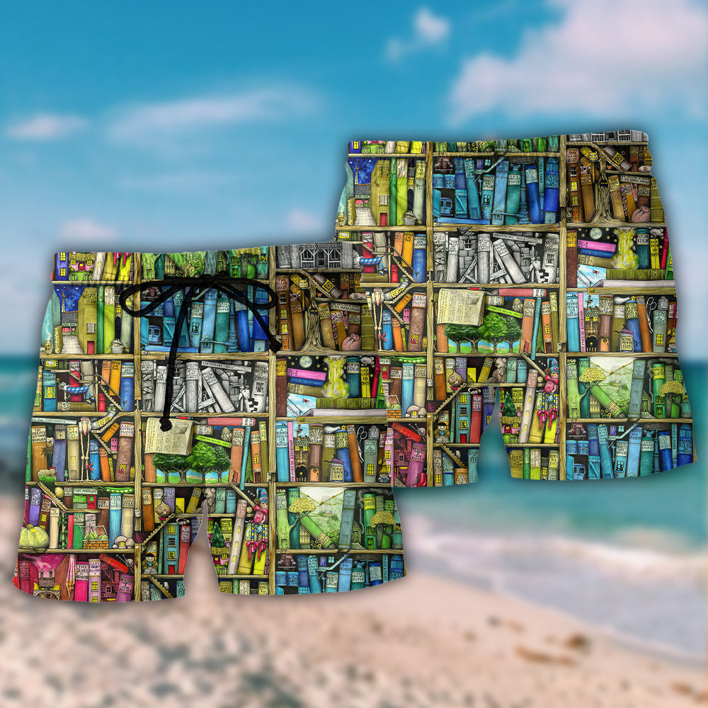 Fantastic World Inside A Book Art – Beach Short