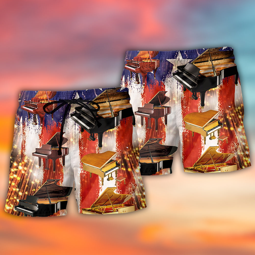 Piano Independence Day - Beach Short - Owls Matrix LTD