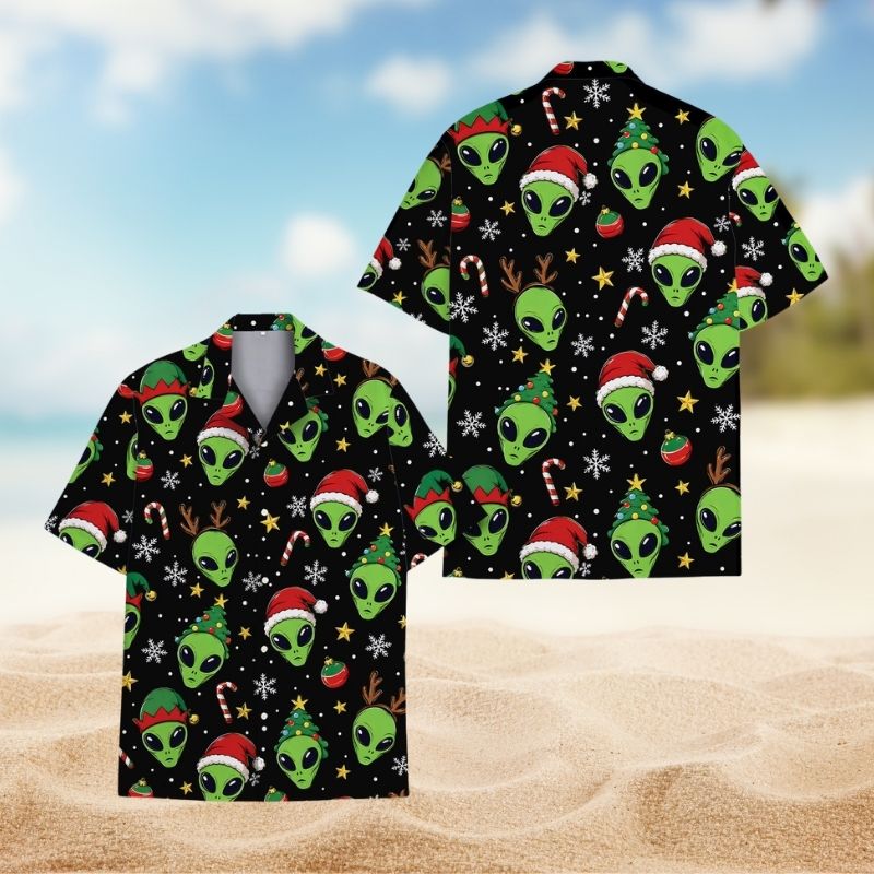 Christmas Santa Alien Funny Holiday – Hawaiian Shirt