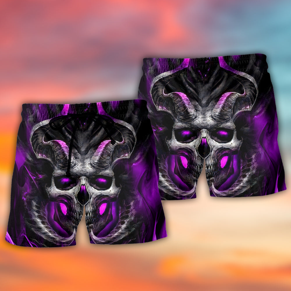 Skull Dark Purple Lightning – Beach Short