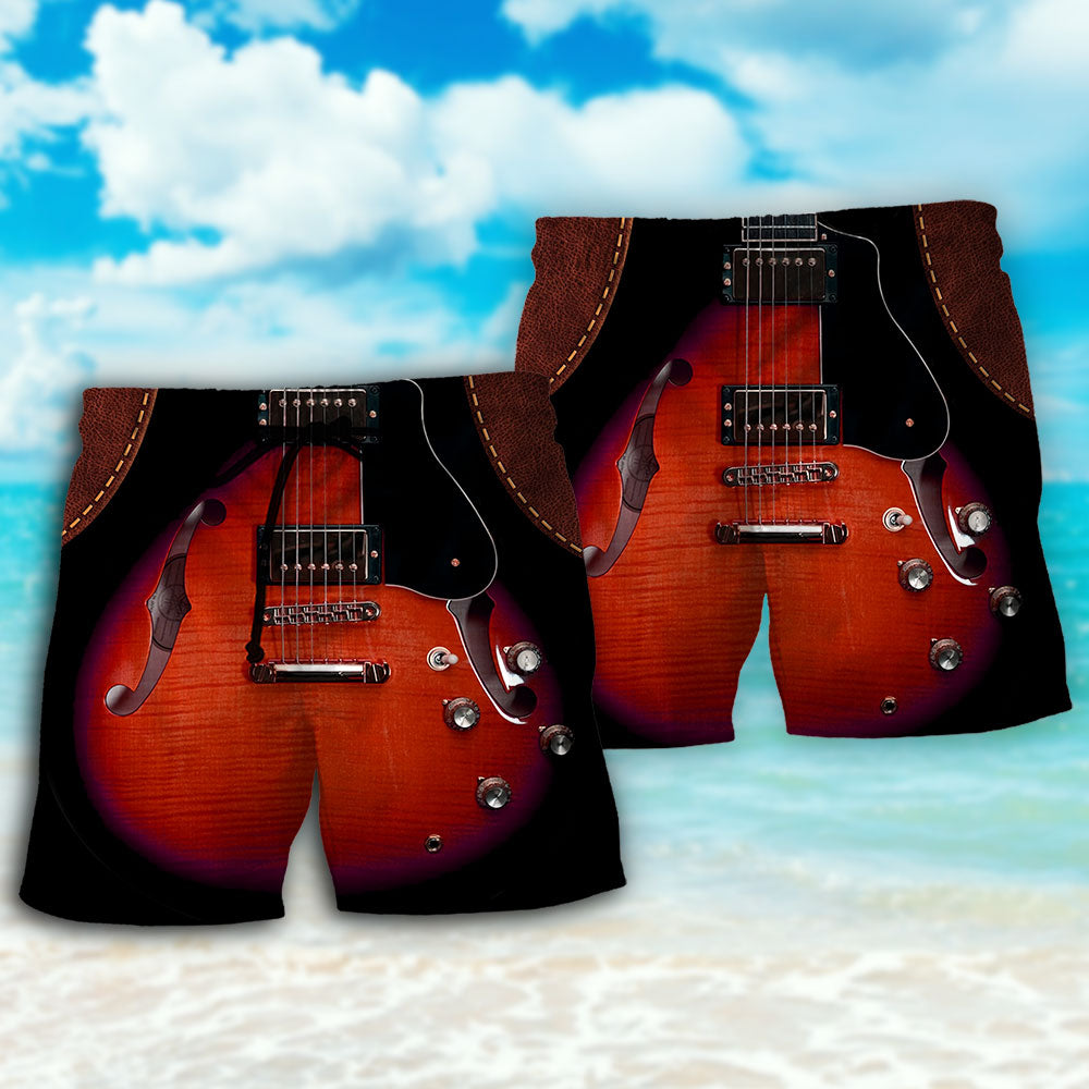 Guitar Red Leather Vintage Style – Beach Short