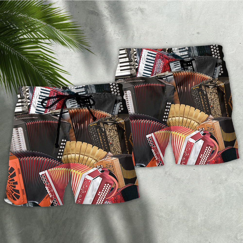 Accordion Gentleman Music Humor Quote – Beach Short