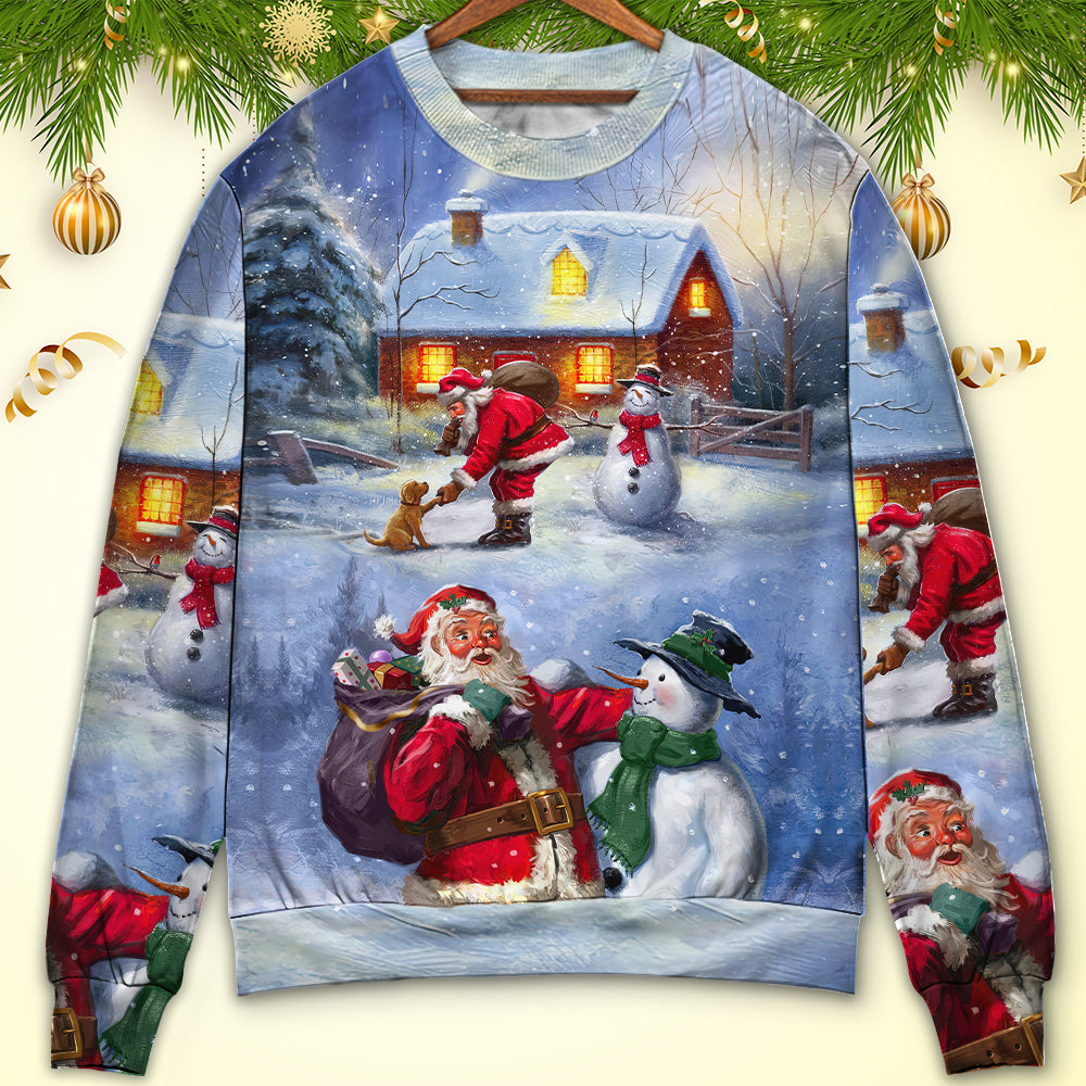 Christmas Santa Love Snowman Village – Sweater - Ugly Christmas Sweater