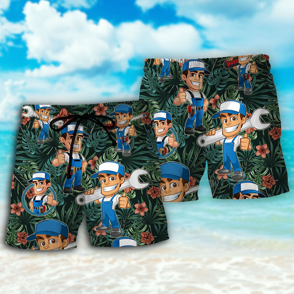 Electrician Tropical Pattern - Beach Short