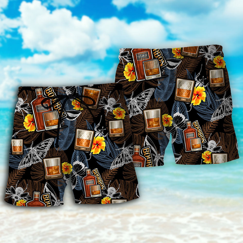 Bourbon Butterflies Tropical Art - Beach Short