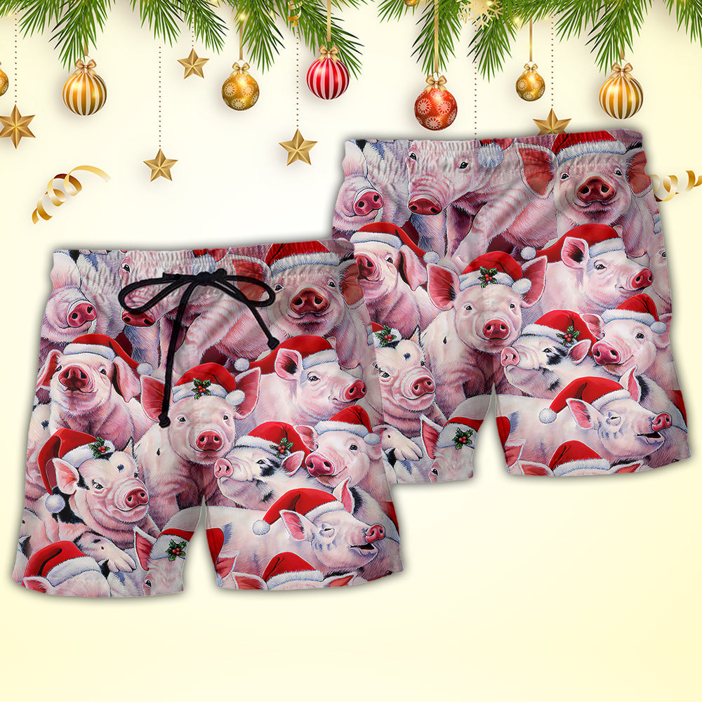 Funny Christmas Piggies Holiday Art – Beach Short