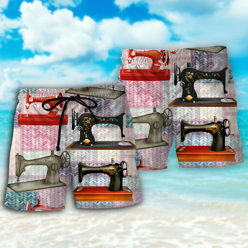Quilting Machine Knit Fabric Lover - Beach Short