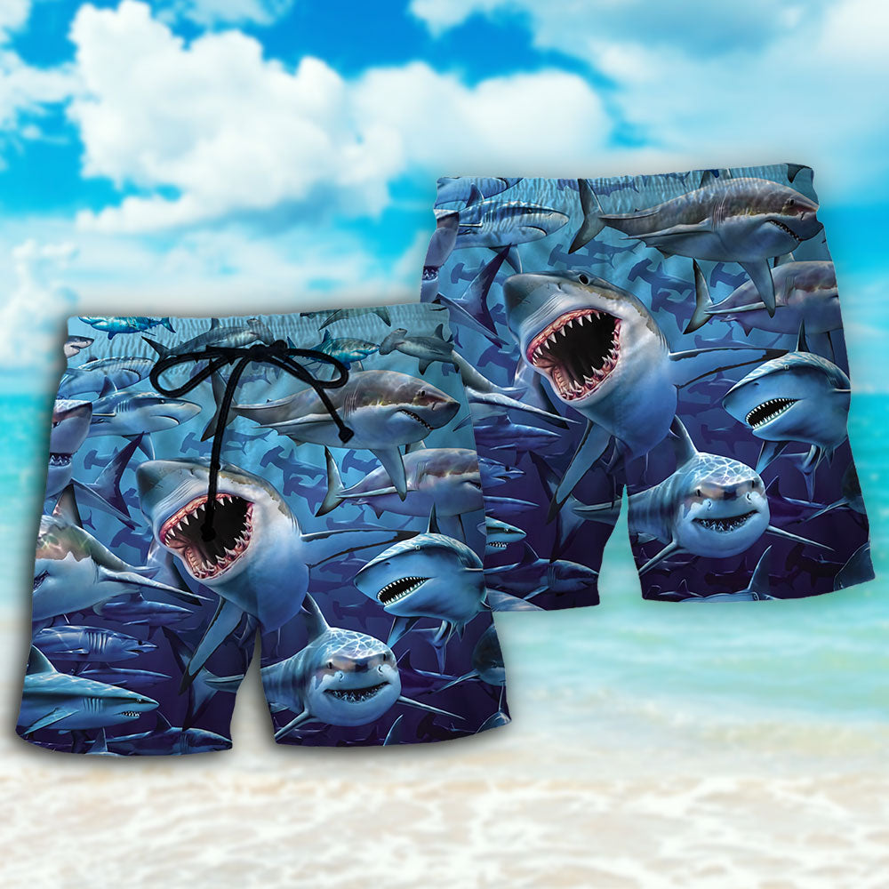 Shark Family Hunt Art – Beach Short