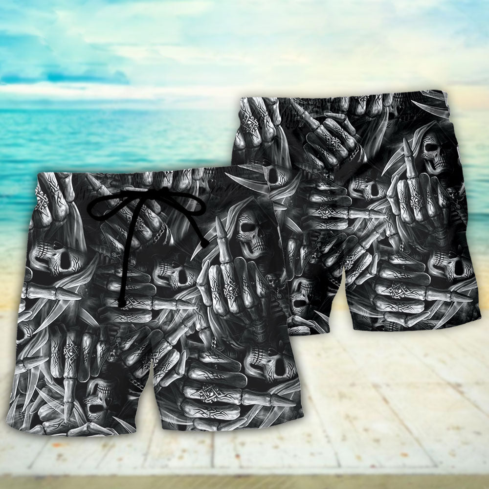 Skull Life And Death Philosophy Art – Beach Short