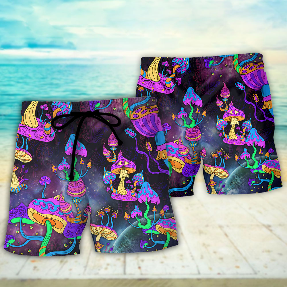 Hippie Mushroom Free Spirit Art - Beach Short