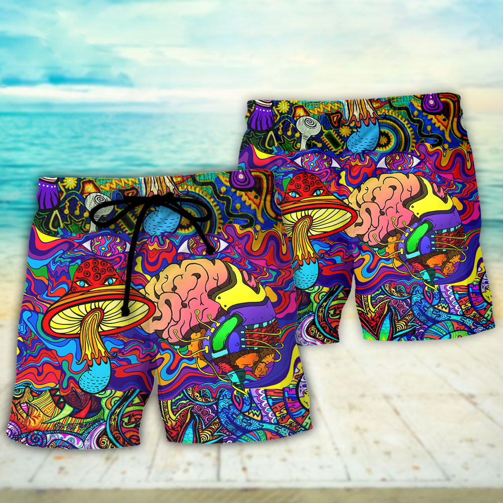 Hippie Mushroom Colorful Lover Art – Beach Short