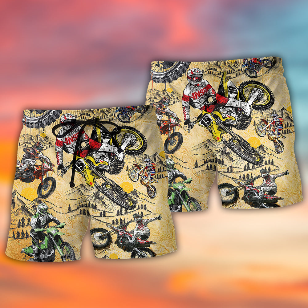 Vintage Motocross Biker Motorcycle – Beach Short