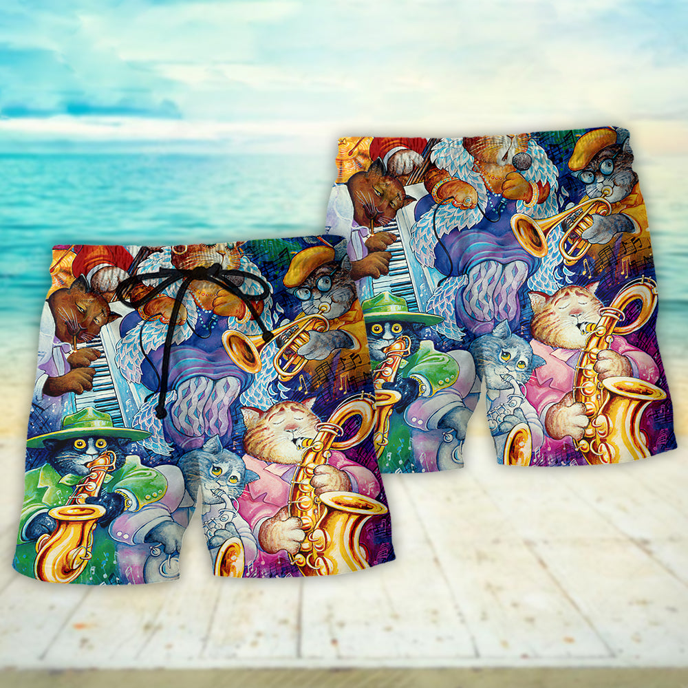 Funny Cat Jazz Music – Beach Short