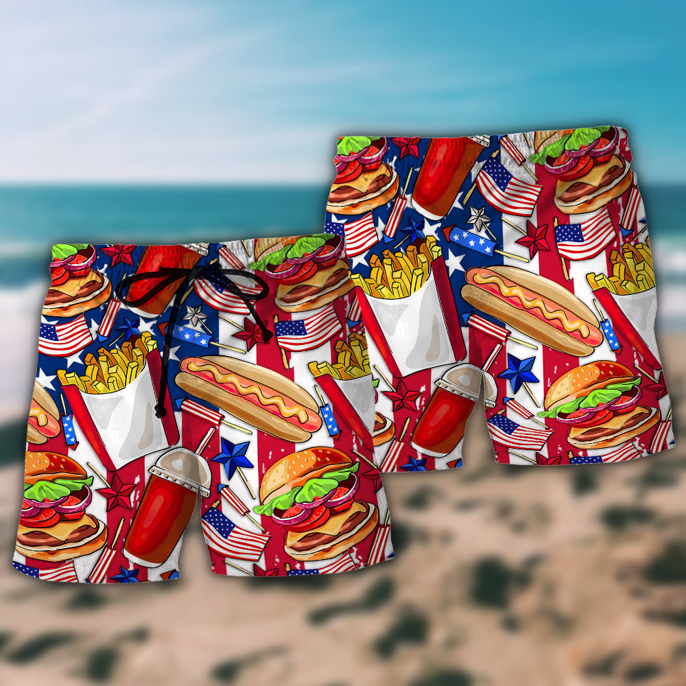 Food USA Independence Day Star - Beach Short