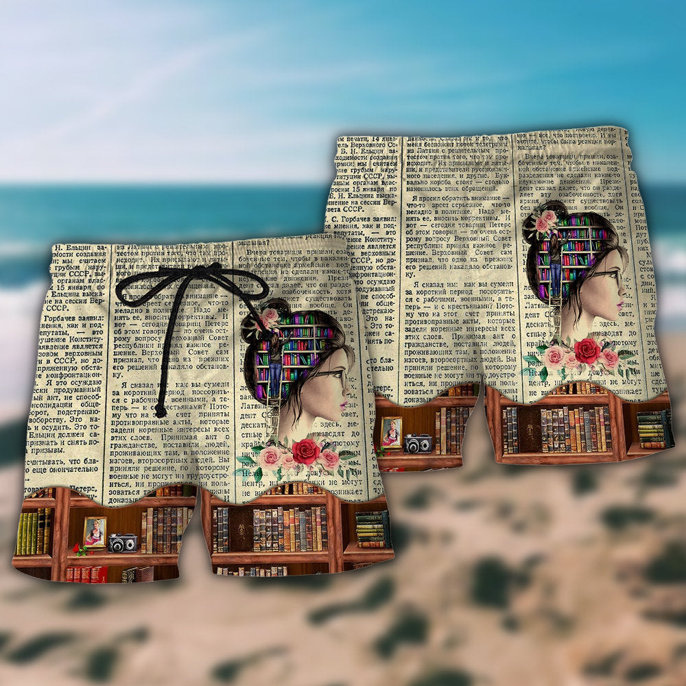 Book Lover Into The Bookstore – Beach Short