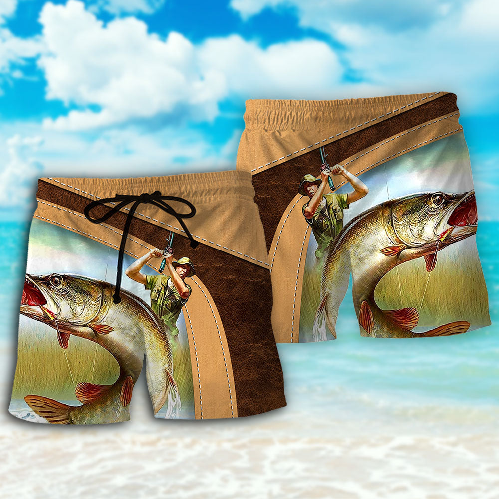 Old Fisherman And The Best Catch – Beach Short