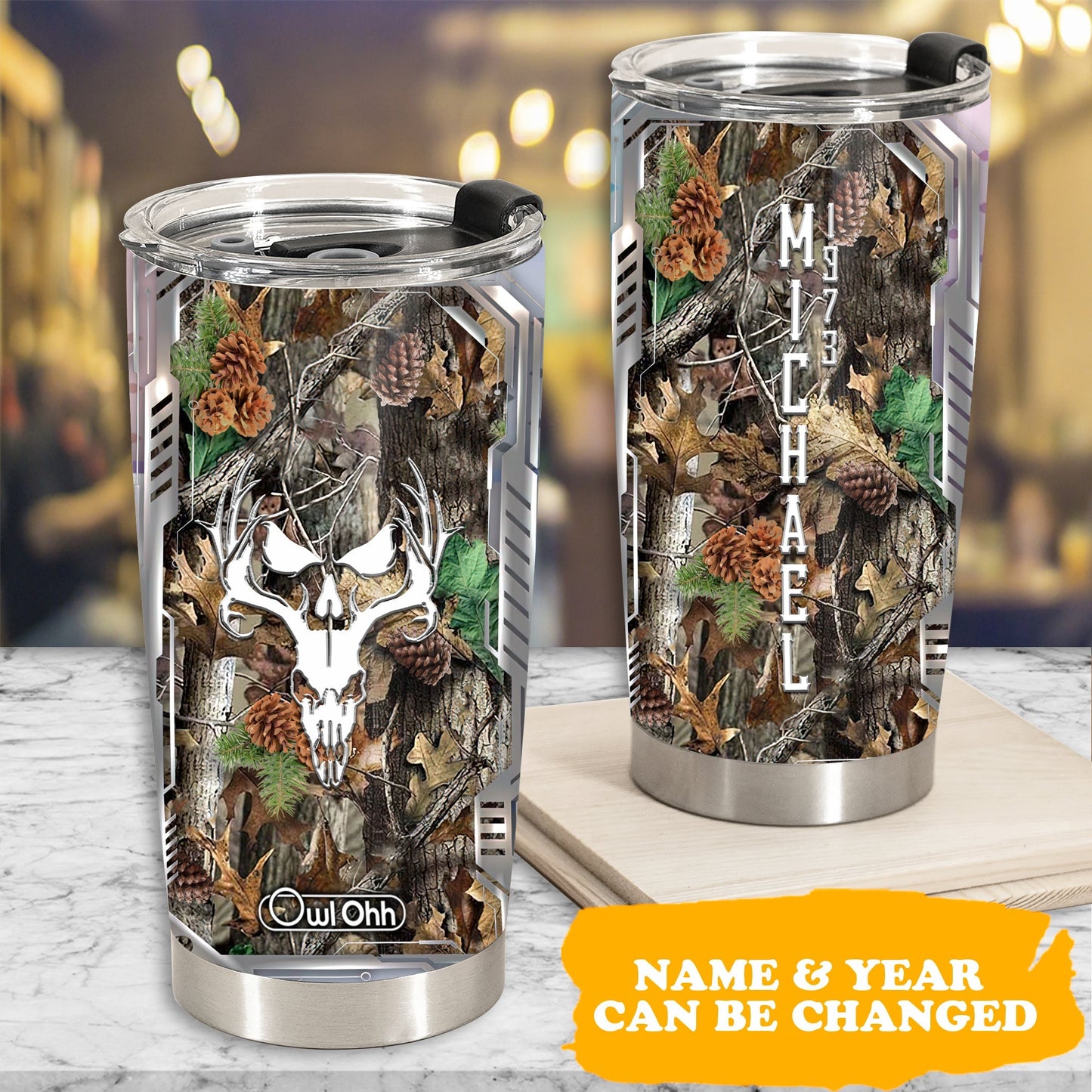 Deer Camouflage Skull Personalized 20 Oz Tumbler