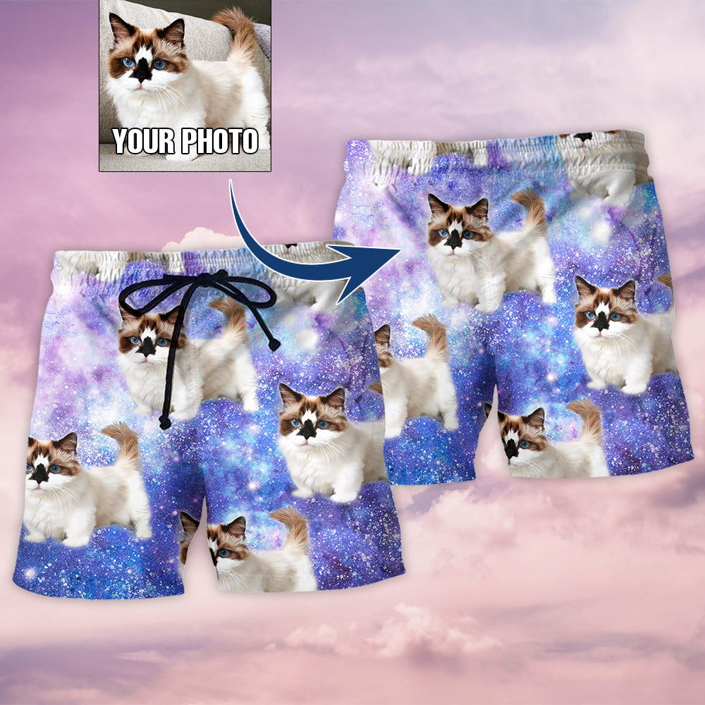 Cat Lover Various Style Custom Photo - Beach Short