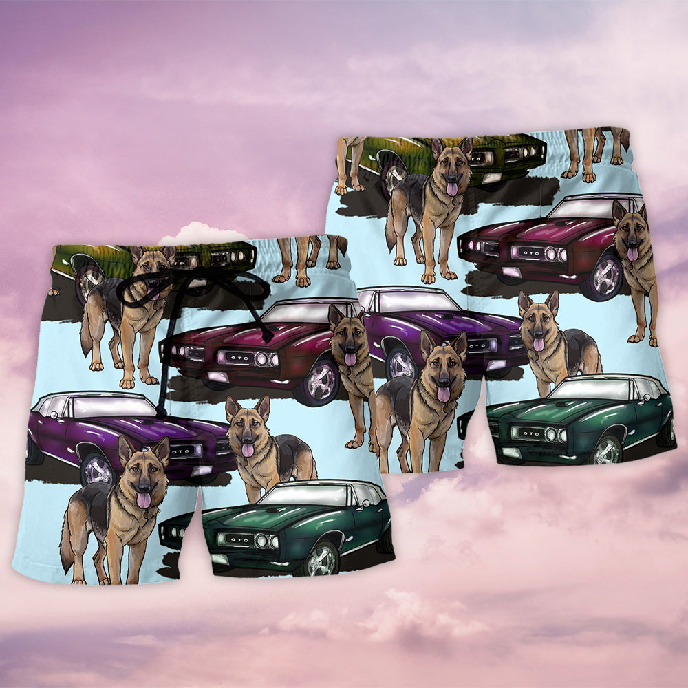Car Muscle Car Dog Lover – Beach Short