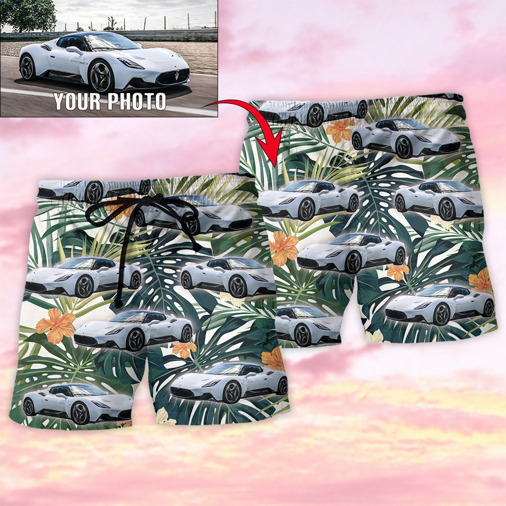 Car Tropical Various Style Custom Photo – Beach Short