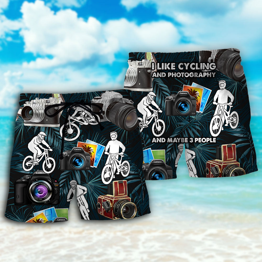 Camera I Like Cycling And Camera - Beach Short - BEAS04TNH180622 - Owls Matrix LTD