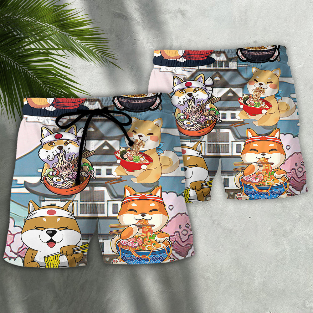 Cat Ramen Cute Noodle Bowl Style – Beach Short