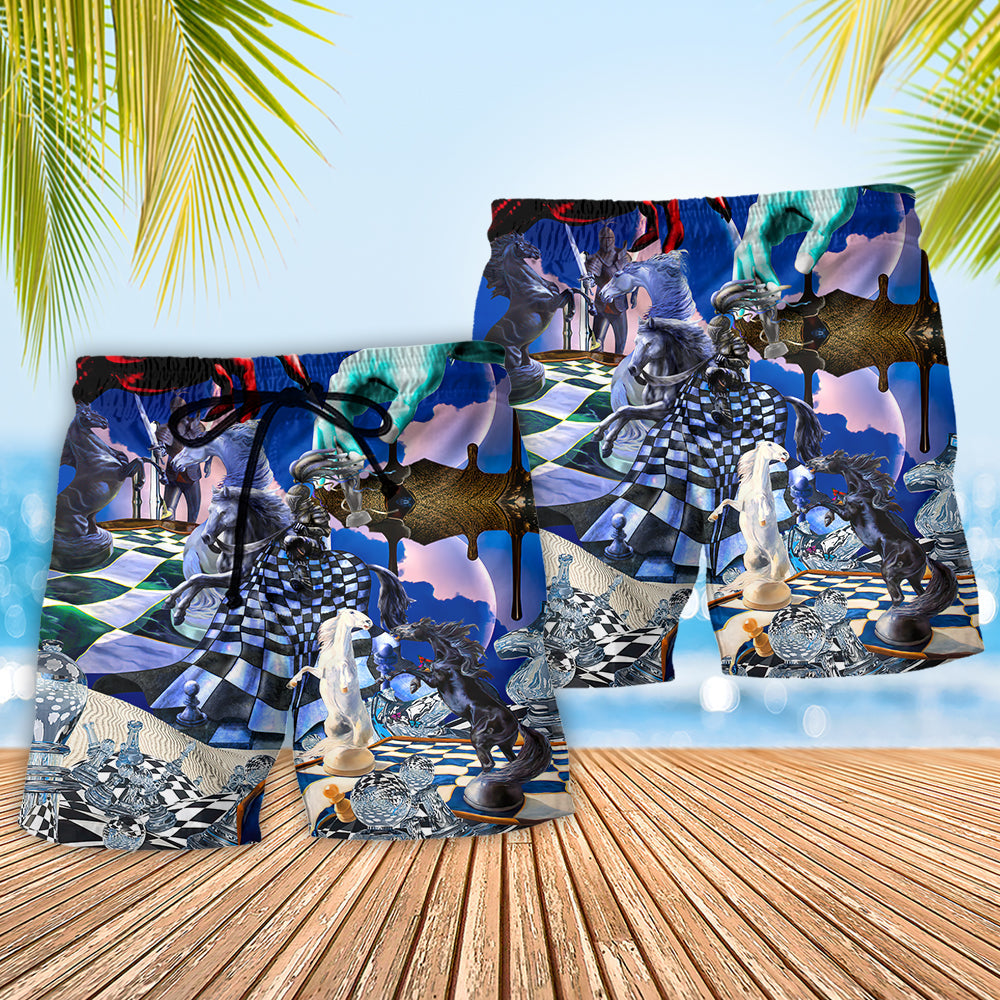 Chess Battle Of Minds Dark Fantasy – Beach Short