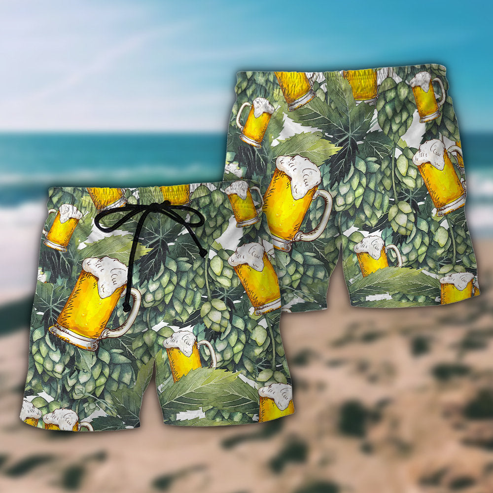 Craft Beer And Hops Art – Beach Short