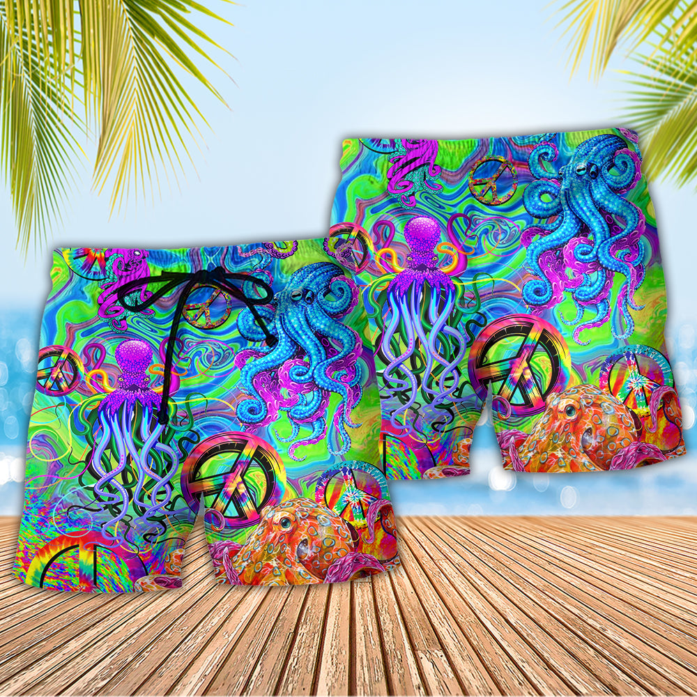 Hippie Octopus Colorful Tie Dye – Beach Short