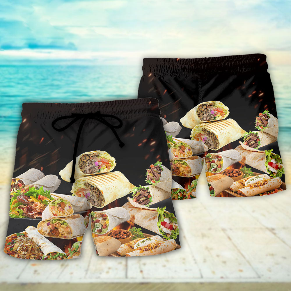 Burritos Fast Food Delicious Art – Beach Short