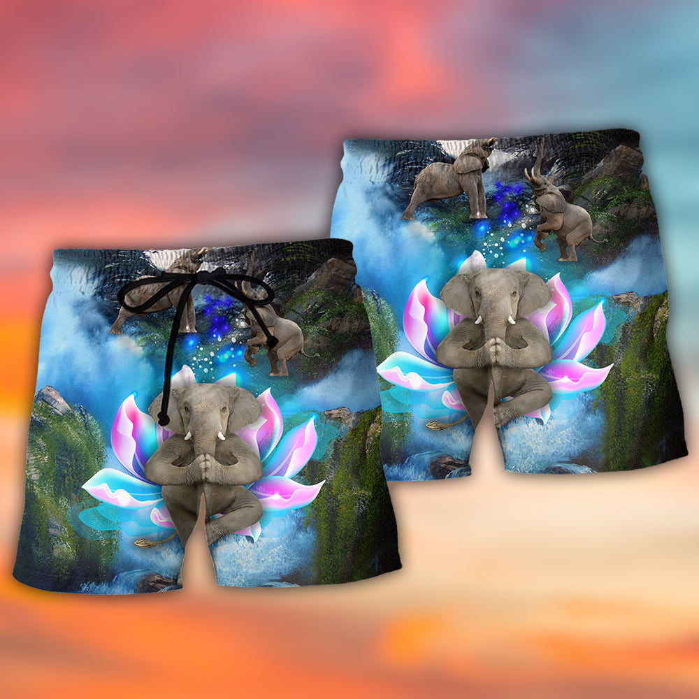 Elephant Yoga Waterfall Pose - Beach Short