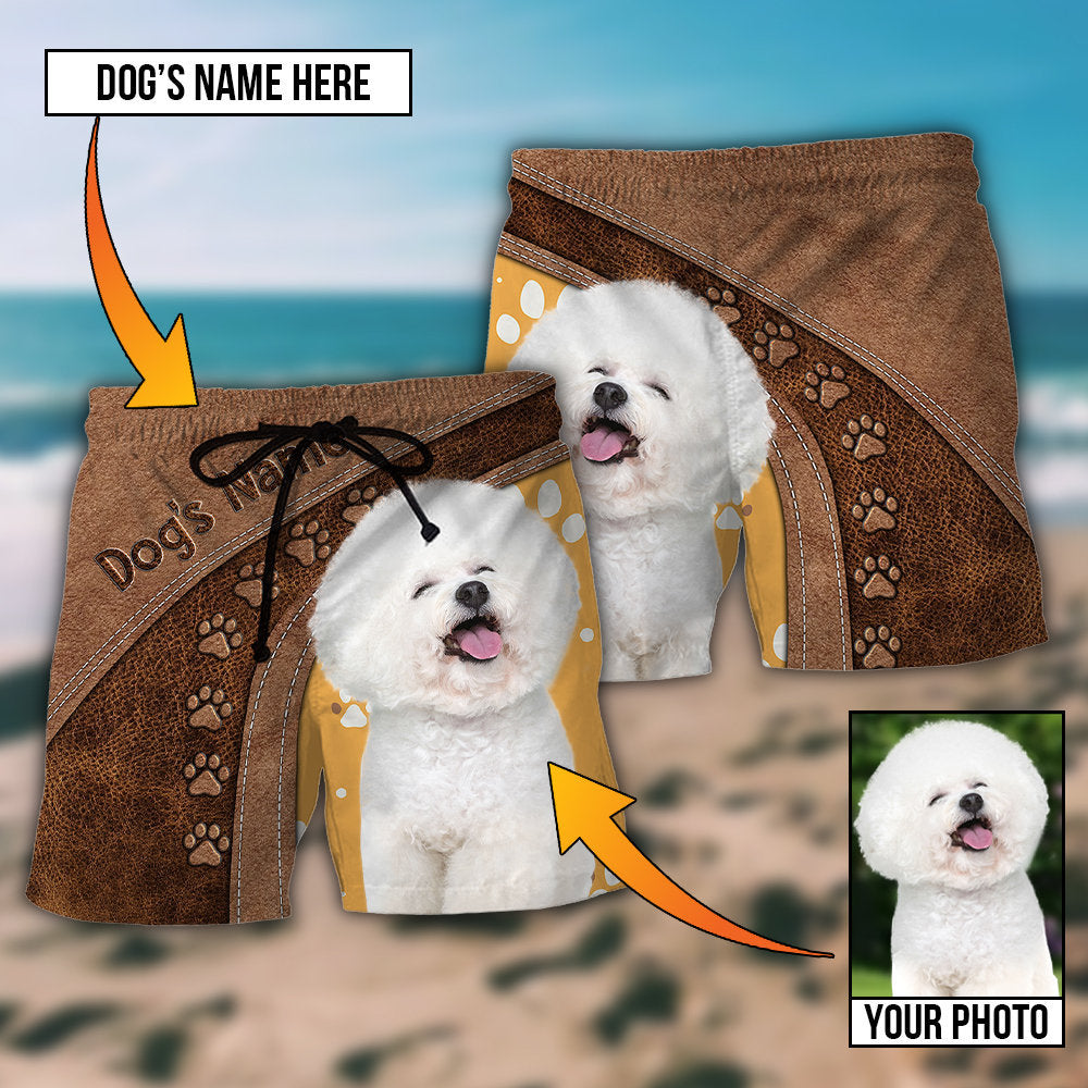 Dog Paw Various Leather Style Custom Photo Personalized - Beach Short