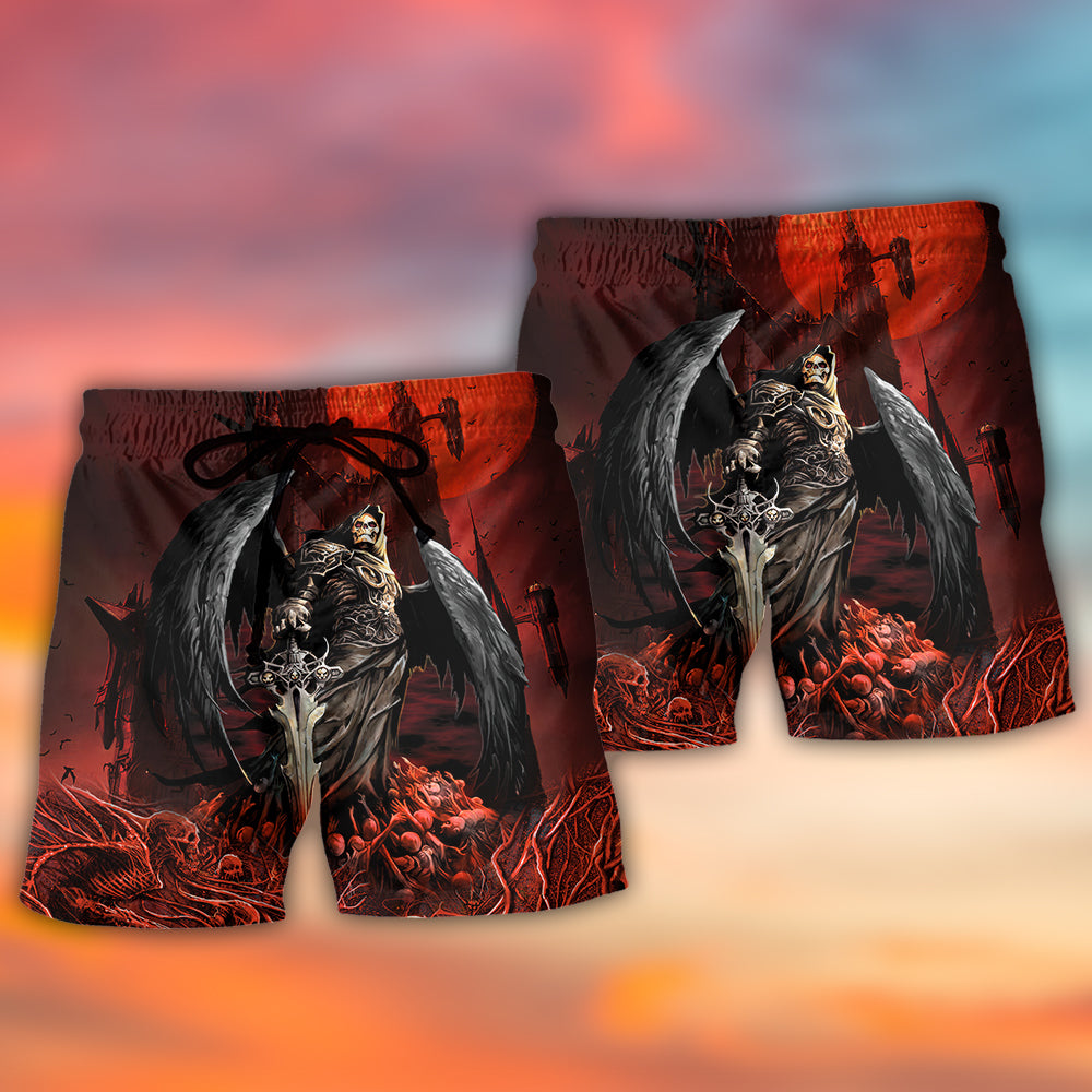 Halloween Skull Dark Blood Night - Beach Short