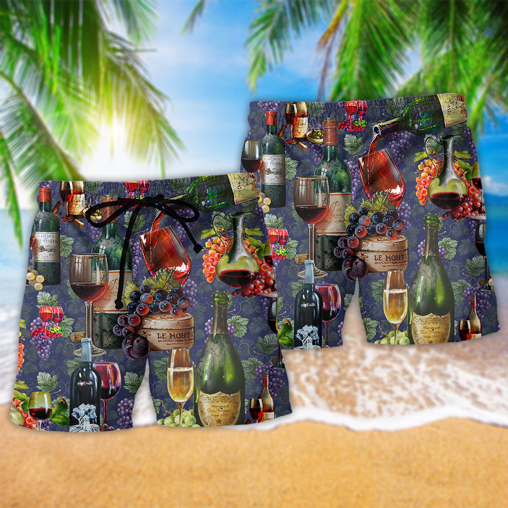 Wine Life Better With Wine – Beach Short