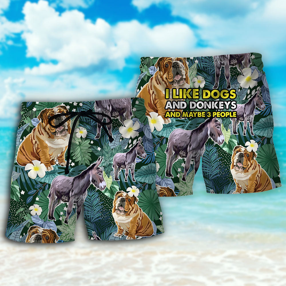 Shar Pei Dog I Like Dogs And Donkeys - Beach Short - Owls Matrix LTD