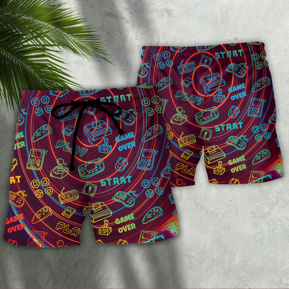 Video Game Start Retro Style - Beach Short