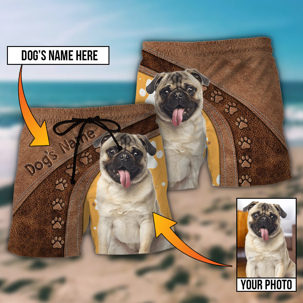 Dog Paw Lovely Dog Custom Photo Personalized – Beach Short