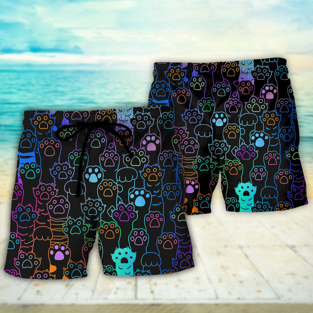 Cute Cat Little Paw Art – Beach Short