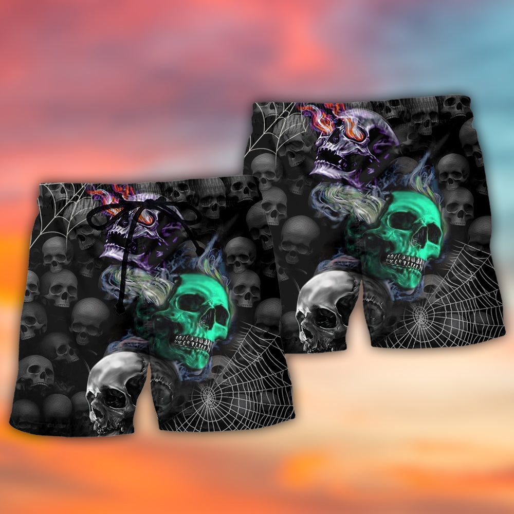 Skull Dark Colorful Burning – Beach Short