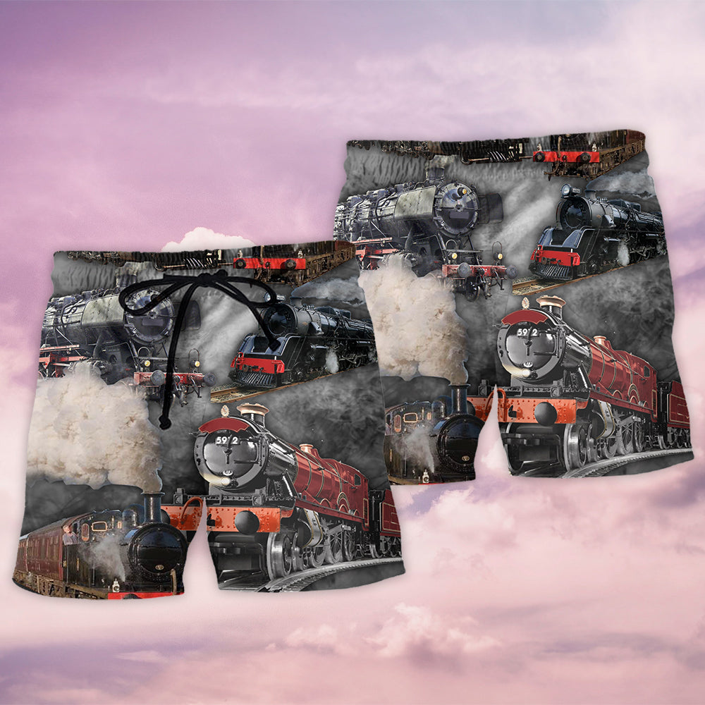 Train Going To A Mysterious Land - Beach Short - Owls Matrix LTD